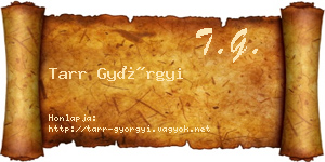 Tarr Györgyi névjegykártya